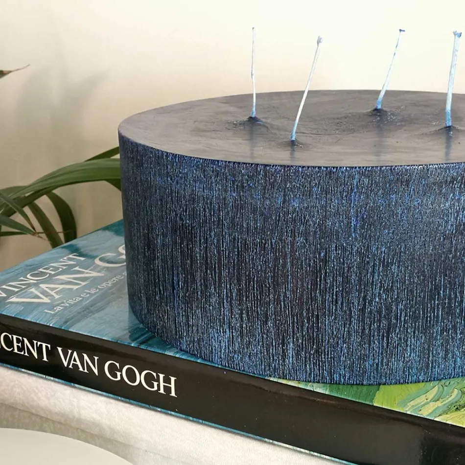 Zusammensetzung aus 3 modernen runden Wachskerzen, hergestellt in Italien – Candie Viadurini