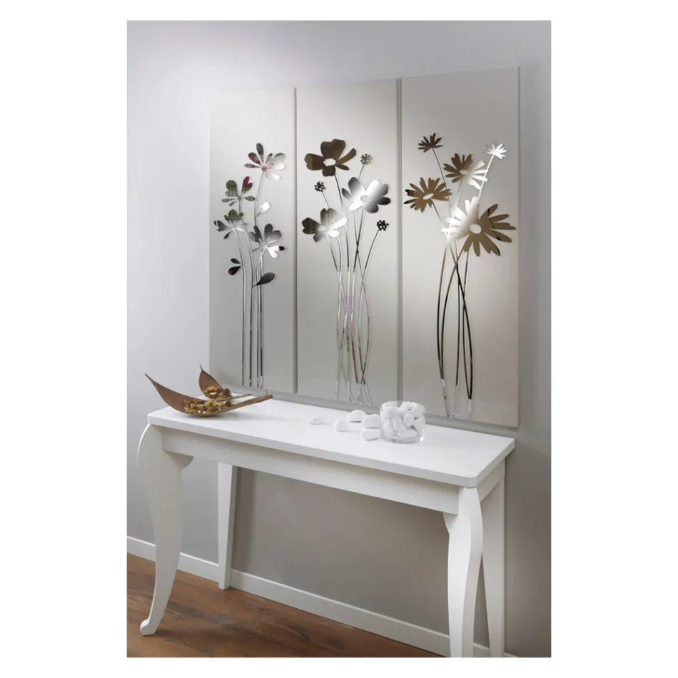 Komposition aus 3 Tafeln mit Darstellung von 3 Blumensträußen, hergestellt in Italien – Colleen Viadurini