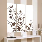 Komposition aus 3 Tafeln, die einen Zweig mit Blättern darstellen, hergestellt in Italien – Ashton Viadurini