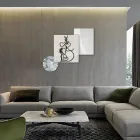 Komposition aus 3 Tafeln mit Stilisierung der Liebe, hergestellt in Italien – Keina Viadurini