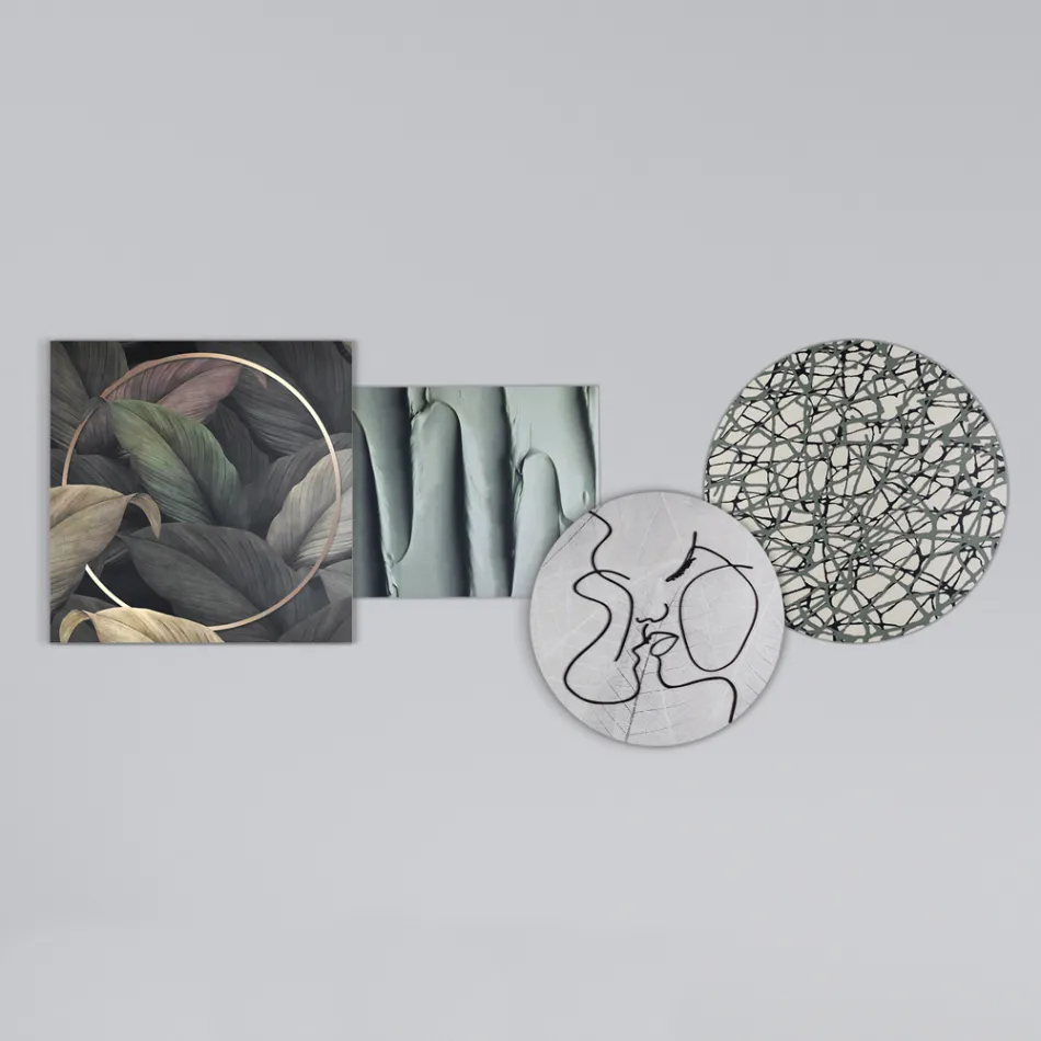 Komposition aus 4 Tafeln mit der Stilisierung des Kusses Made in Italy – Kanna Viadurini