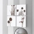 Zusammensetzung aus 4 Tafeln mit Hortensien, Allium und Thypha, hergestellt in Italien – Berechnung Viadurini