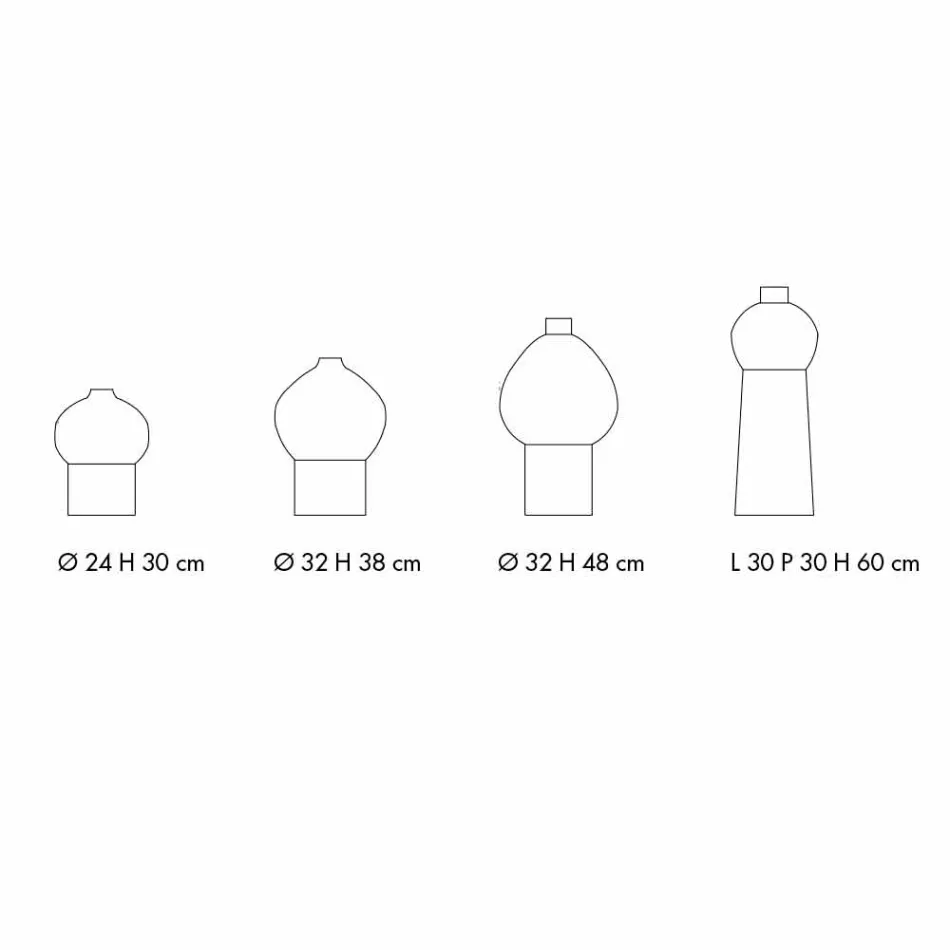 Zusammensetzung von 4 dekorativen Vasen aus schwarzer und weißer Keramik - Calicanto Viadurini