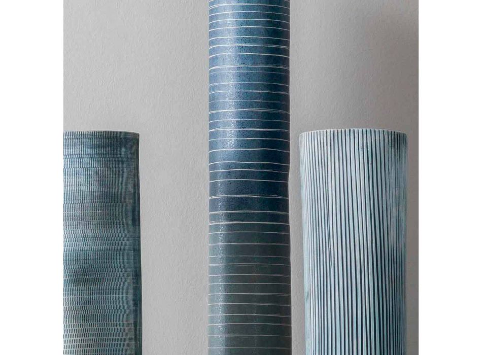 Komposition aus 4 Vasen und Tafelaufsatz aus handbemaltem Porzellan - Liberio Viadurini