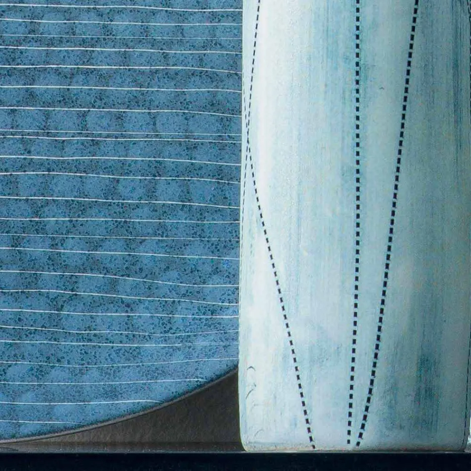 Komposition aus 4 Vasen und Tafelaufsatz aus handbemaltem Porzellan - Liberio Viadurini