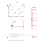 Zusammensetzung von handgefertigten Möbeln für modernes Design Badezimmer auf dem Boden - Farart3 Viadurini