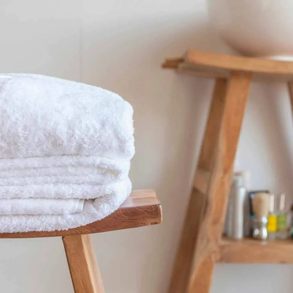 Zusammensetzung von Badmöbeln aus massivem Teakholz von modernem Design - Azina Viadurini