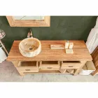 Zusammensetzung der modernen Badezimmermöbel aus massivem Teakholz - Töpfchen Viadurini