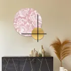 Komposition aus rosa oder grünen Holzplatten mit weißen Blumen, hergestellt in Italien – Fidschi Viadurini