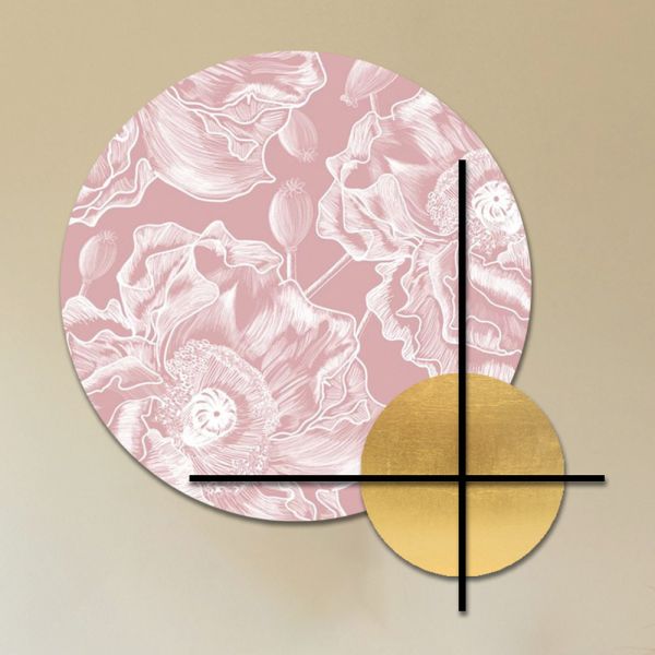 Komposition aus rosa oder grünen holzplatten mit weißen blumen, hergestellt in italien – fidschi