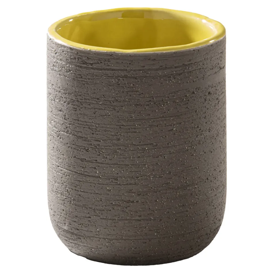 Gelbe Badezimmerschrank-Komposition mit mitgeliefertem Zubehör - Carolie Viadurini