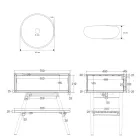 Freistehende Badezimmerschrank-Komposition mit blauen Accessoires - Carolie Viadurini