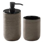 Schwarze Badezimmerschrank-Komposition mit großem Regal und Zubehör - Patryk Viadurini