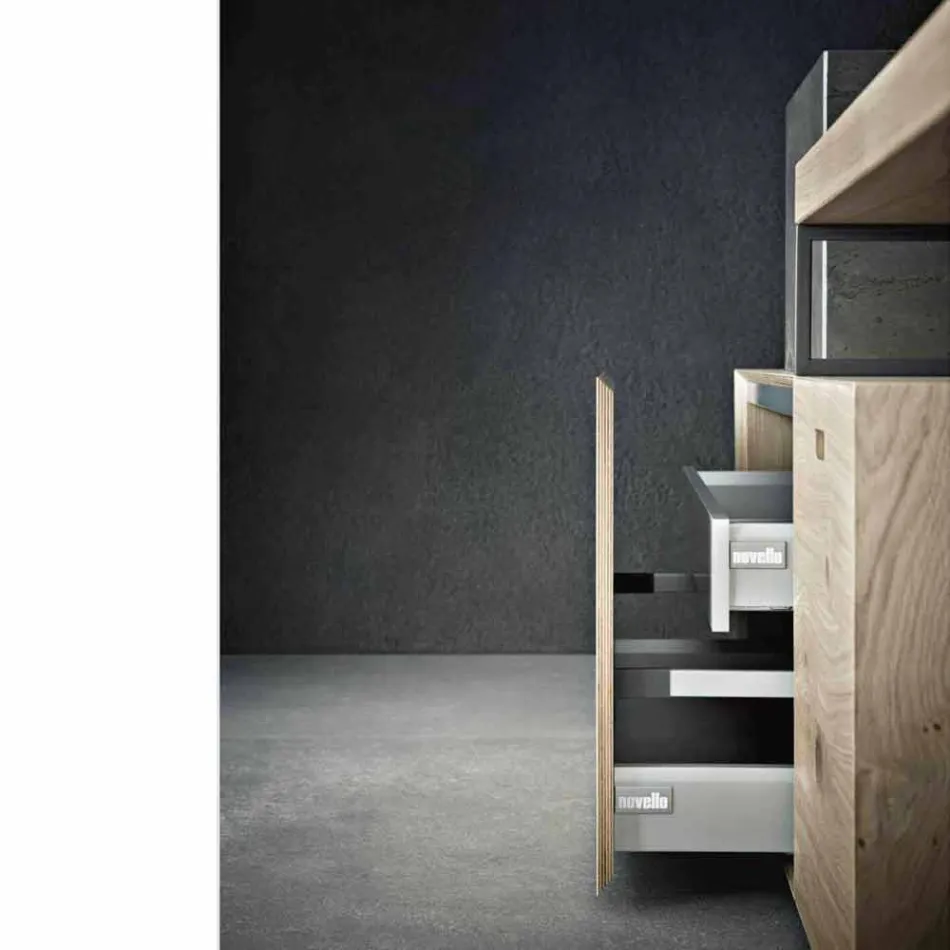 Moderne Badezimmerzusammensetzung von Möbeln mit Bodendesign Hergestellt in Italien - Farart6 Viadurini