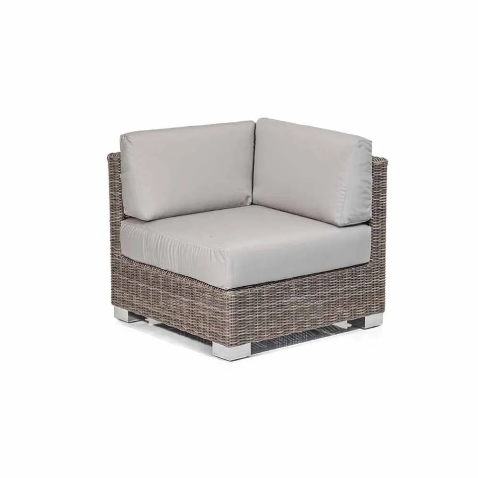 Außensitz Zusammensetzung mit handgewebten Struktur Rita Viadurini