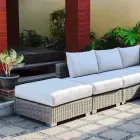 Außensitz Zusammensetzung mit handgewebten Struktur Rita Viadurini