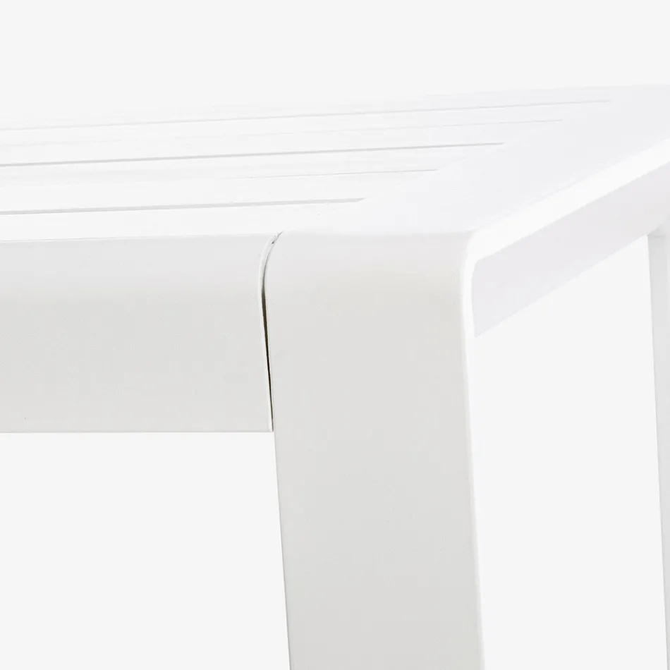 Outdoor-Wohnzimmerkomposition aus Aluminium und Stoff, Homemotion – Francine Viadurini