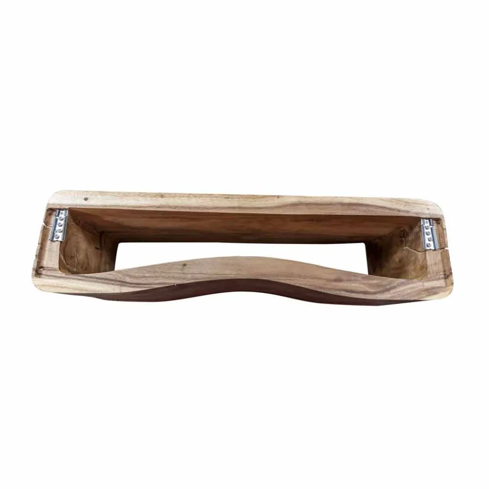 Hängende Zusammensetzung von Badmöbeln aus modernem Teakholz - Kristi Viadurini