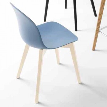 Connubia Calligaris Academy Basic Design Stuhl aus Massivholz, 2 Stück