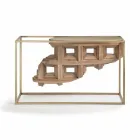 Luxus-Design-Konsole aus massivem Nussbaumholz und Pardo-Metall Viadurini