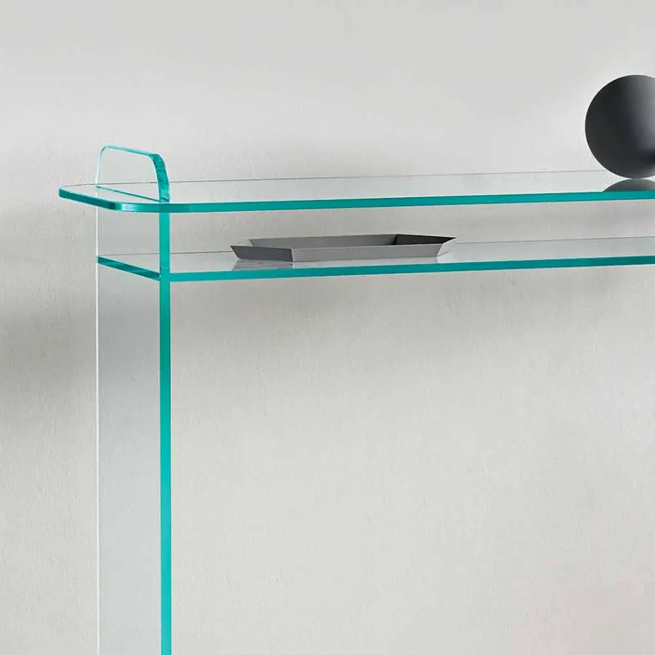 Wandkonsole für Eingang aus extra klarem Glas Minimal Design - Salvie Viadurini