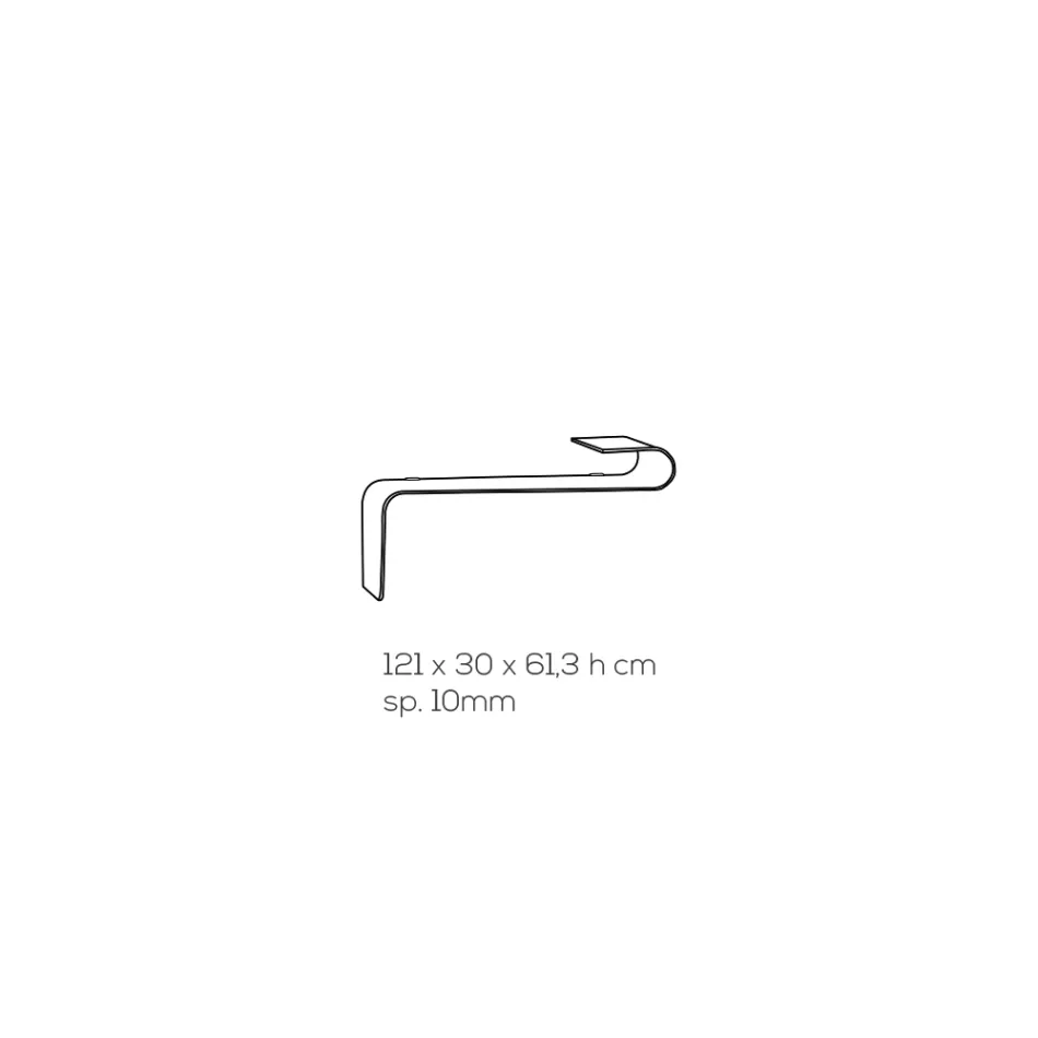 Hängende Wandkonsole in transparentem Design Acrylglas - Cesarea Viadurini