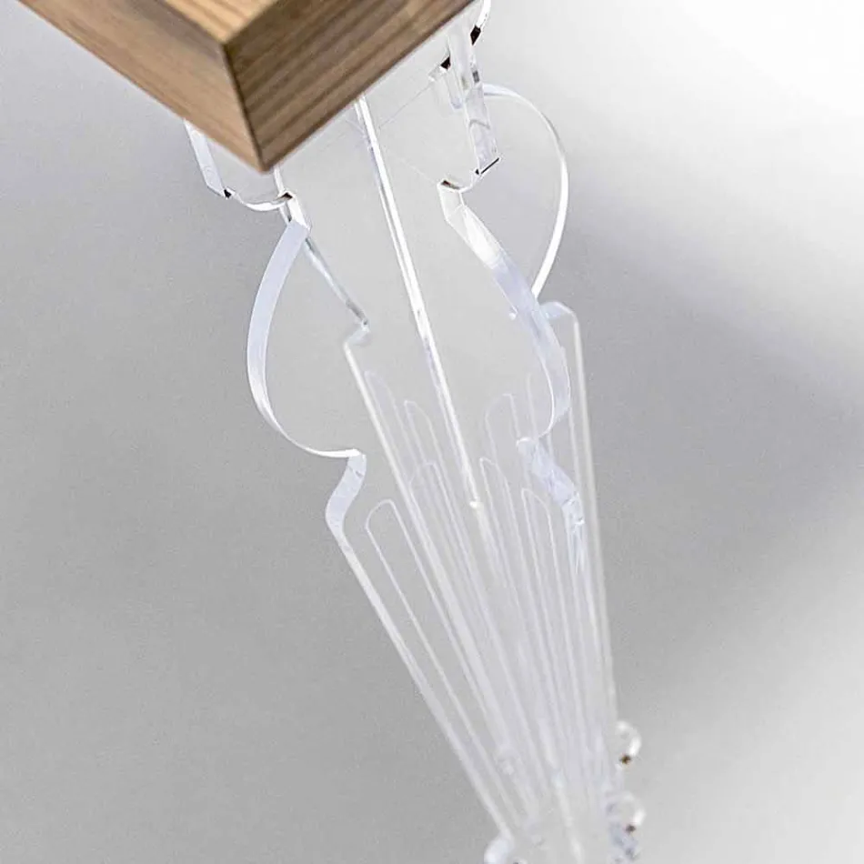 Wandkonsole aus transparentem Plexiglas und modernem Design Holz - Betone Viadurini