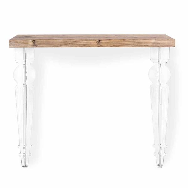 Wandkonsole aus transparentem plexiglas und holz made in italy - betone