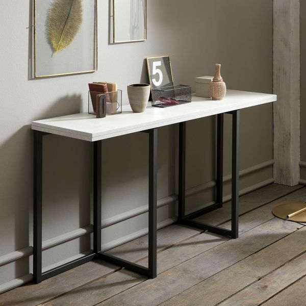 Ausziehbare konsole 150 cm aus metall und melamin made in italy - bird