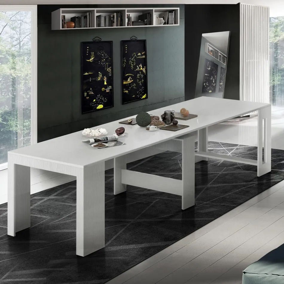 Konsole ausziehbar bis 300 cm vom Eingang oder Wohnzimmer in Holz - Katharina Viadurini