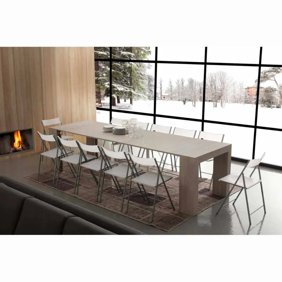 Ausziehbare Konsole bis zu 295 cm aus Uri-Faltmelamin Viadurini