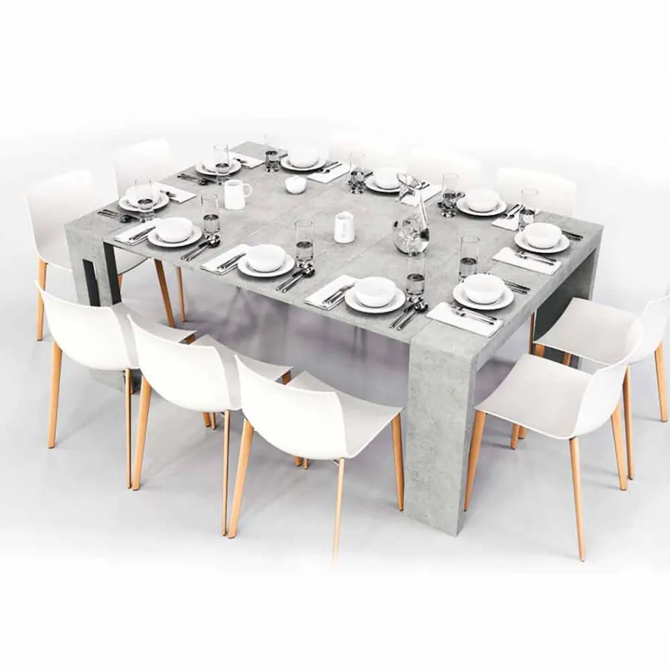 Erweiterbare Konsole aus Melamin mit integrierten Ussana-Erweiterungen Viadurini