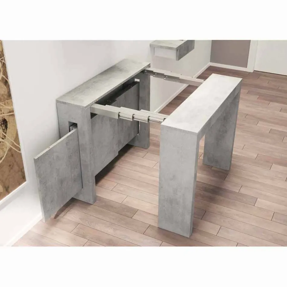 Erweiterbare Konsole aus Melamin mit integrierten Ussana-Erweiterungen Viadurini