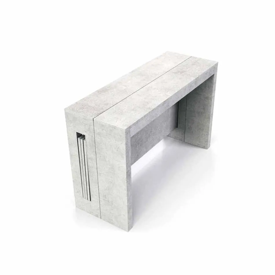 Erweiterbare Konsole aus Melamin mit integrierten Ussana-Erweiterungen Viadurini