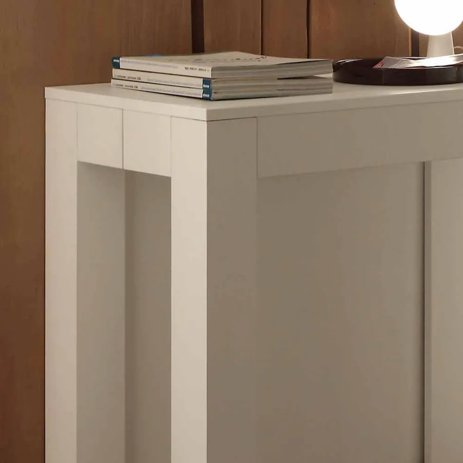 Ausziehbare Konsole aus offenporigem weißem Faltmelamin von Bosa Viadurini