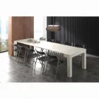 Ausziehbare Konsole aus offenporigem weißem Faltmelamin von Bosa Viadurini