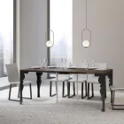 Moderne ausziehbare Konsole aus anthrazitfarbenem Holz und Metall, hergestellt in Italien – Sassone Viadurini