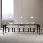 Moderne ausziehbare Konsole aus anthrazitfarbenem Holz und Metall, hergestellt in Italien – Sassone Viadurini