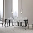 Moderne ausziehbare Konsole aus anthrazitfarbenem Holz und Metall, hergestellt in Italien – Sassone Viadurini