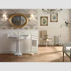 Vintage Keramik-Badezimmerkonsole auf Säule, hergestellt in Italien – Paulina Viadurini