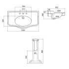 Vintage Keramik-Badezimmerkonsole auf Säule, hergestellt in Italien – Paulina Viadurini