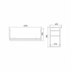 Badezimmerkonsole L 135 cm mit Doppelschale aus Keramik mit Füßen - Nausica Viadurini