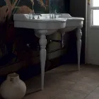 Klassische Doppelschüssel-Badkonsole in Italien, Magda Viadurini