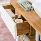 Badezimmertisch im modernen Design aus natürlichem Pistoia-Teakholz Viadurini