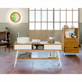 Badezimmertisch im modernen Design aus natürlichem Pistoia-Teakholz
