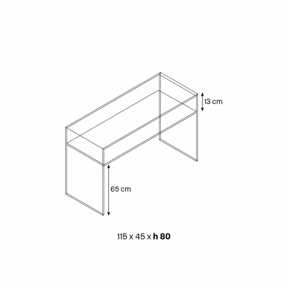 Eingangskonsole aus extra klarem Glas mit 2 Schubladen aus Nussbaum Canaletto - Selex Viadurini