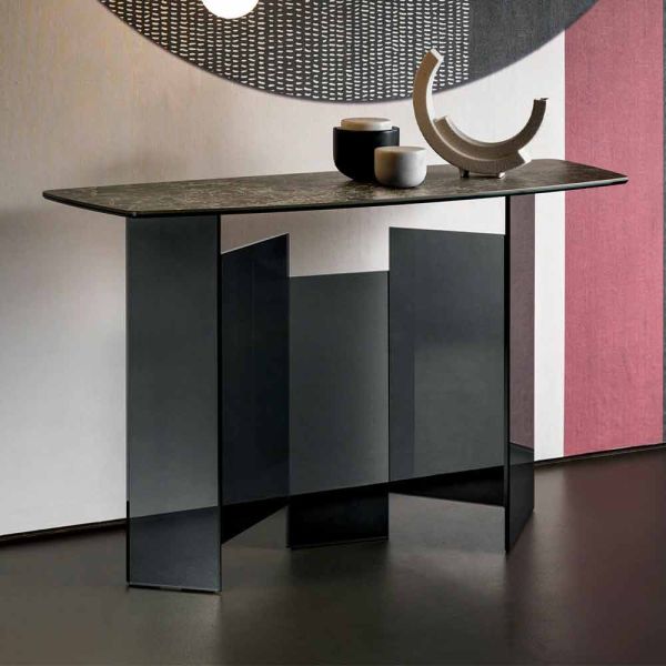 Design wohnzimmer consolle aus keramik und glas made in italy - zufällig