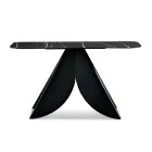 Cristina Konsolentisch aus Metall mit Keramikplatte in Marmoroptik für das Wohnzimmer Viadurini