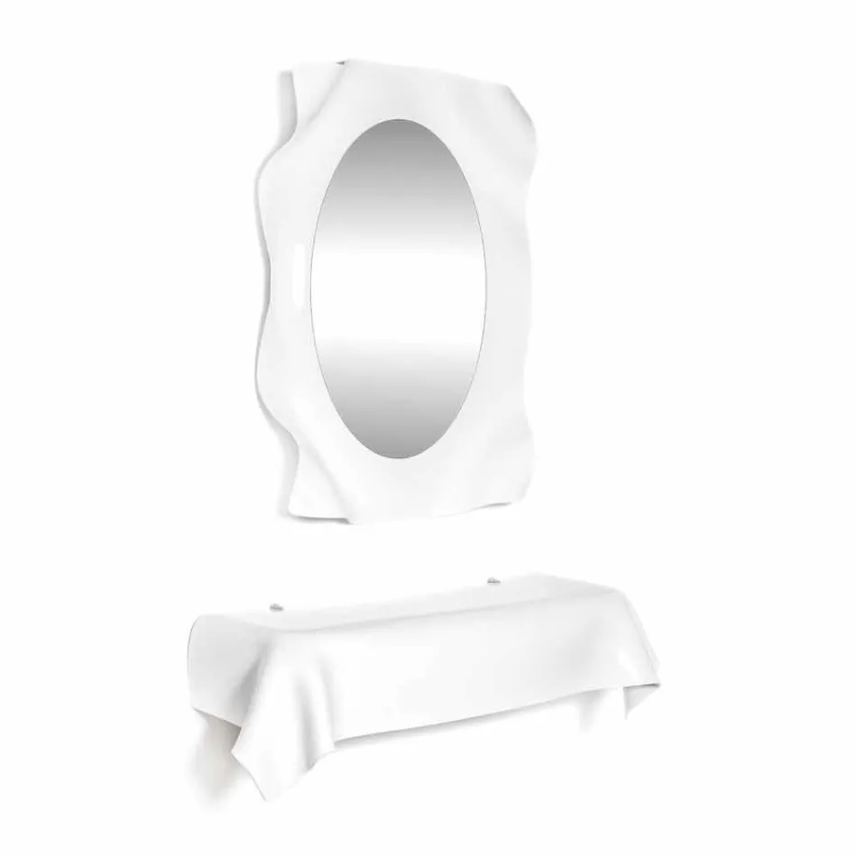 Modernes Design-Konsole in weißem Plexiglas drapiert Wunsch Viadurini