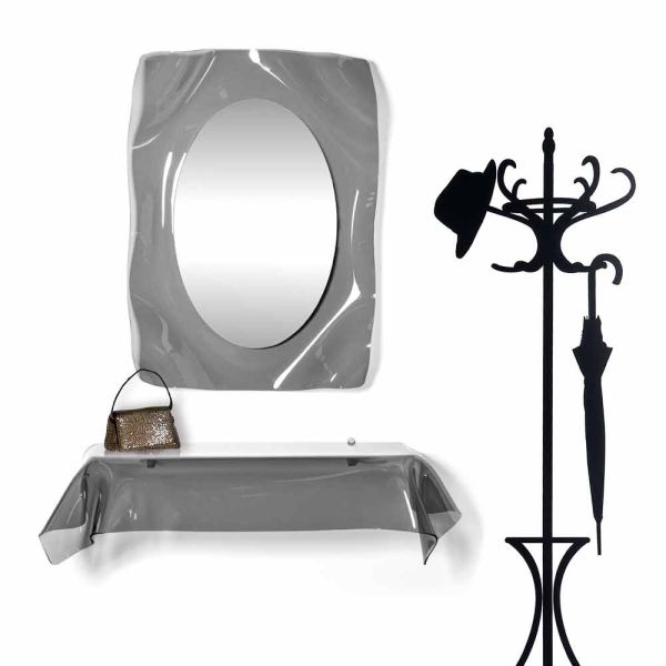 Modernes design-konsole aus transparentem plexiglas drapierter wunsch